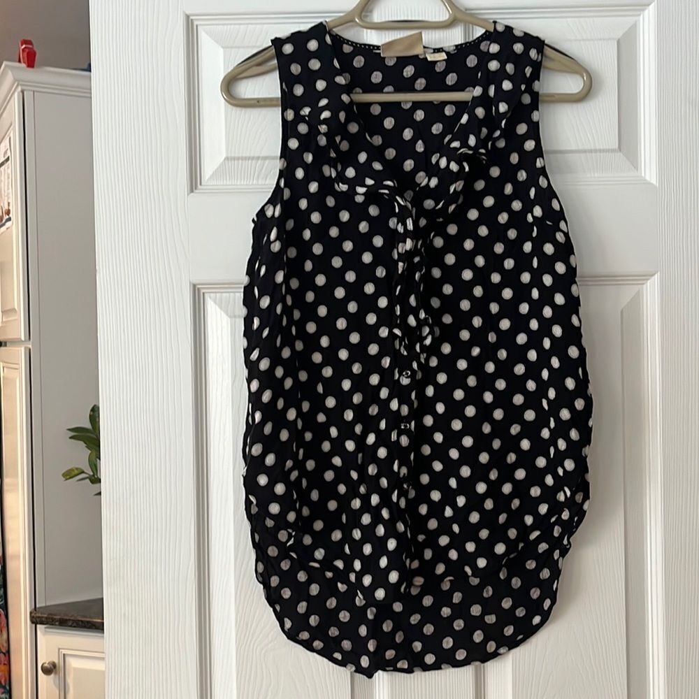Anthropologie Maeve polka dot button down blouse size 2